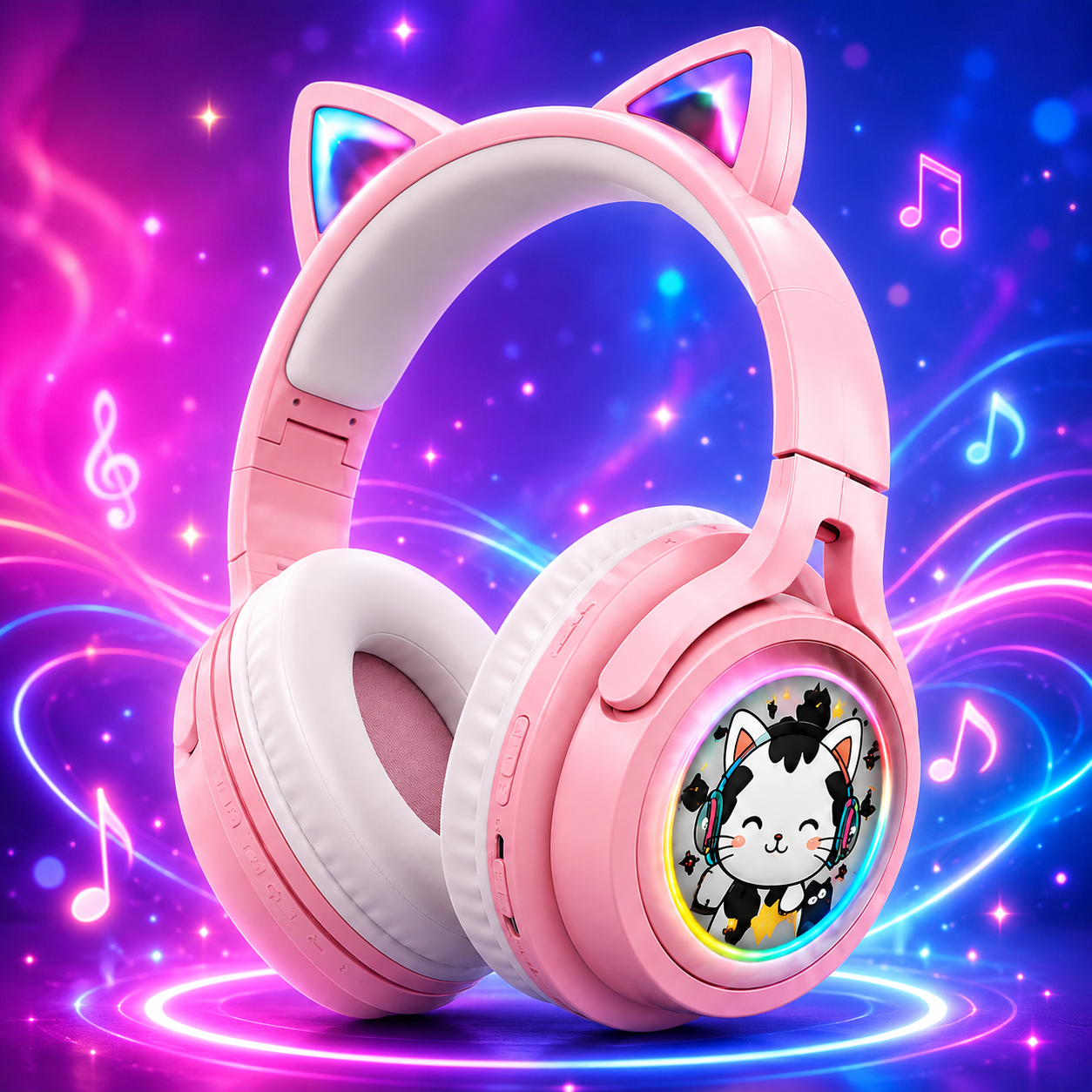 RGB Cat Ear Bluetooth Headphones CA-062